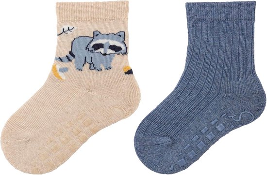 ABS Sokken - Babysokjes - Thuis Dragen - Dubbel Pack - Niet Gespecificeerd - Raccoon