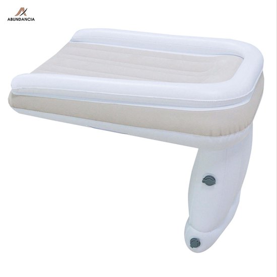 Abundancia® - Opblaasbaar Vliegtuig bedje - Reisbedje - Vliegtuigbedjes - Reiskussen - Baby reisbedje - Peuterbedje - Licht Beige/ Zandkleurig/ Wit van Abundancia®