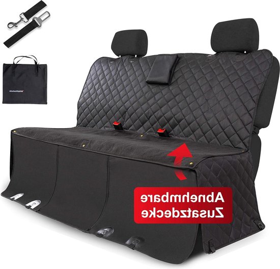 Achterbank hondendeken met extra deken tas en veiligheidsgordel - waterafstotende autodeken antislip - zijbescherming van Wapasta