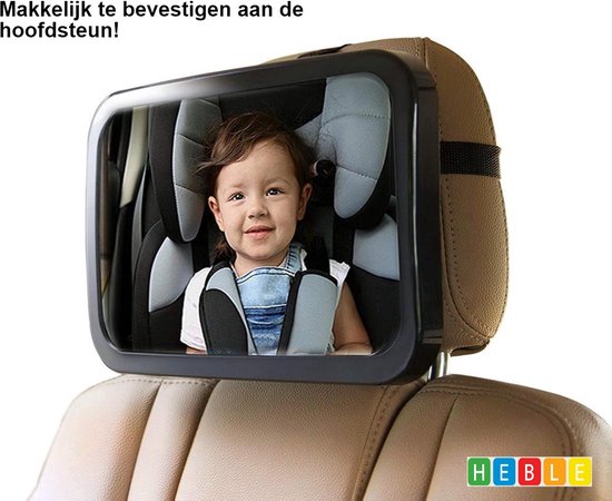 *** Achterbank spiegel voor Kind - Auto Accessoires - Zwarte A3 Verstelbare Monitor - Kinderzitje Baby - van Heble® *** van Heble®