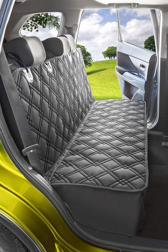 Achterbankhoes, XL autodeken voor honden,universele deken voor huisdieren op de achterbank, in auto's, vrachtwagens en SUV's, gevoerd, antislip, waterdicht + veiligheidsgordel van Nobleza