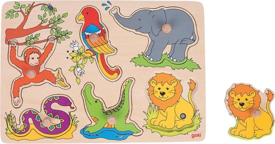 Achtergrond Noppenpuzzel Dierentuindieren van goki