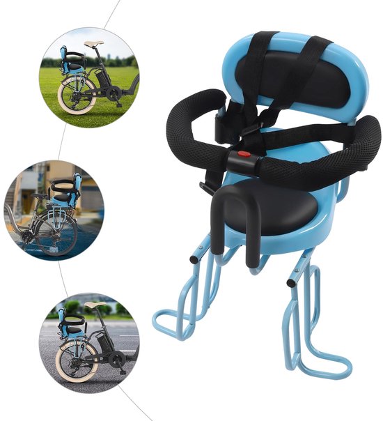 Achterzitje - Fietstoeltje - Kind - Achter - 6 maanden tot 6 jaar - Met Riem - Blauw van Merkloos