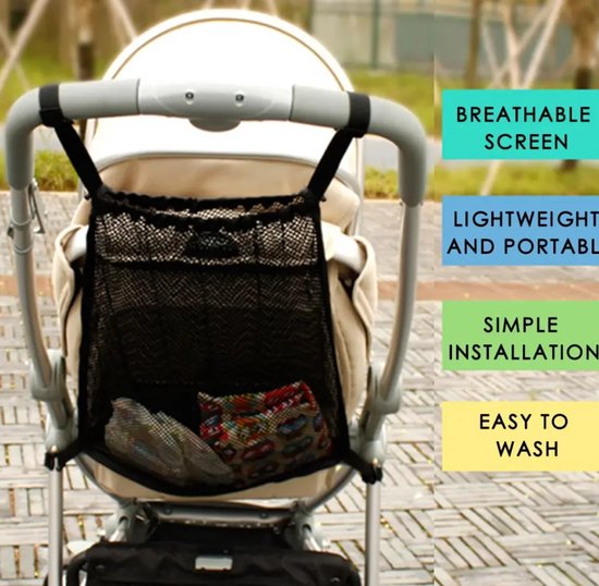 Actie4you® - Buggy Boodschappen Net - Organizer - Netje – Kinderwagen Organiser - - Baby - Kinder – Buggy Net – Opbergnet - Boodschappennetje van Actie4you