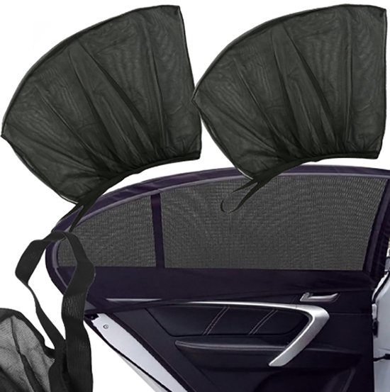 Actie4you® - Zonnescherm voor Auto - Auto Raamscherm - Zonbescherming - Auto Raamscherm - 2 Stuks - Doorschijnend - Zwart van Actie4you®