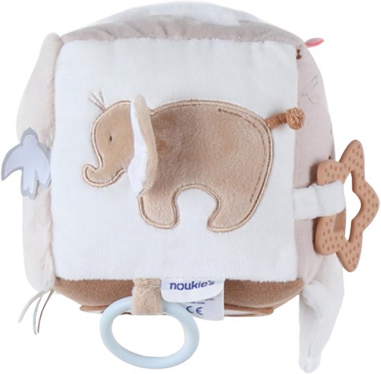 Activiteitencube voor Baby's - Ontwikkelingsspeelgoed met Zachte Stof - Bruin & Beige Tinten