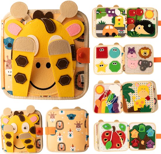 Adamir Busyboard Book Giraffe - Montessori Speelgoed - Educatief Speelgoed - Sensorisch Speelgoed - Activiteiten Speelgoed - Het Grote Speelgoed Boek 2025 van Adamir