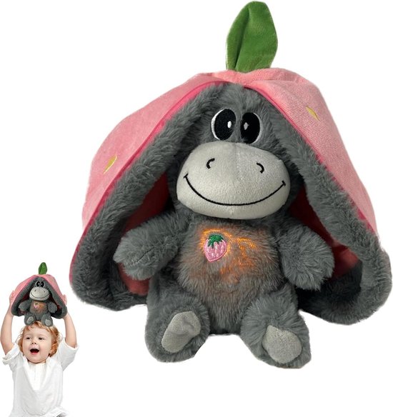 Ademend Pluche Dier - Kalmerend Kussen - Kind Ontwikkeling - Ritmische Ademhaling - 29 x 24 x 16 cm - Roze