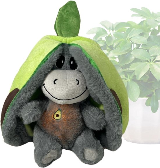 Ademende Ezel Knuffel - Pluche Ezel - Kalmeren en Slapen - Ritmische Ademhalingsbeweging - 29 cm Hoog - Groen