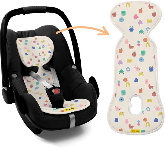 AeroMoov Air Layer – Inlegkussen Autostoel – Ademend & Warmteregulerend - Groep 0+ - Funny Shapes van AeroMoov