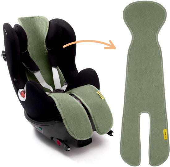 AeroMoov Air Layer – Inlegkussen Autostoel – Ademend & Warmteregulerend - Universeel - Groep 2/3 met beentjes - Green Moss