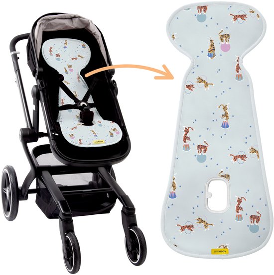 AeroMoov Air Layer – Inlegkussen Buggy – Ademend & Warmteregulerend - Universeel - Circus Tigers van AeroMoov