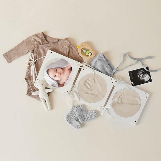 Afdrukplaatje complete set, gipsafdruk baby hand en voet | 3D fotolijst | baby afdrukset | Gibsafdrukset baby hand en voet | Afbeeldingen set met frame | Gib-afdrukset handen | Voetafdruk baby van B-living