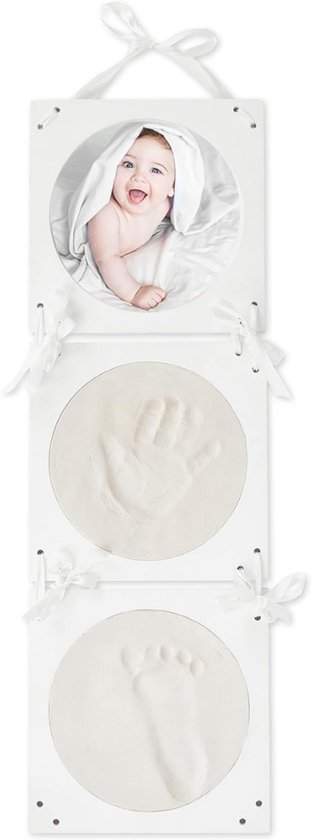 Afdrukplaatje complete set, gipsafdruk baby hand en voet | 3D fotolijst | baby afdrukset | Gibsafdrukset baby hand en voet | Afbeeldingen set met frame | Gib-afdrukset handen | Voetafdruk baby