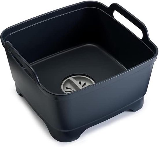 Afwasbak met handgrepen en afvoerplug - 9 liter - grijs van Addis