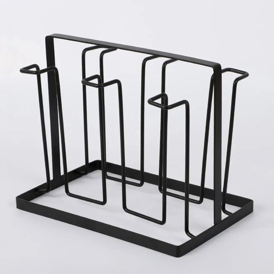 Afwasrek - Metalen flessenrek - Opbergrek - Zwart Afwasrek - Zwart metalen rek - Afwasrek - Metaal