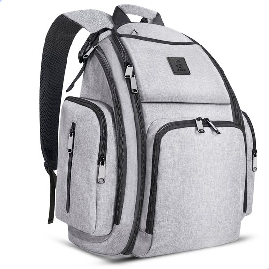 AG Luiertas Rugzak Grijs 28L - Verzorgingstas met Verschoonmatje - Rugzak Organizer - Kinderwagenhaken en Isoleervak - Baby - Meisje & Jongen Kraamcadeau- Inclusief Flessenwarmhouder - Geschikt voor Elke Buggy - Multifunctioneel van AG
