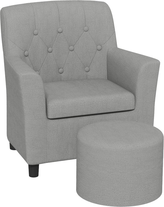 AIYAPLAY Kinderbankstel Schuim, Polyester 45L x 43B x 50,5H cm Grijs