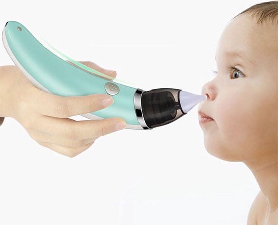 A&K Elektrische oplaadbare neuspeer voor baby en kinderen - Inclusief Oplader, Handleiding en Batterijen - Hygiënische neusreiniger - Baby aspirator - Neuszuiger - Baby neuspompje - Toetenveger - Snoetenpoetser - Mintgroen - Neusspoeler van A&K