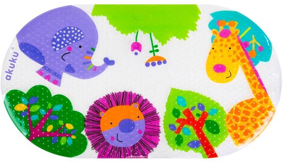 AKUKU - Antislipmat babybad - Multicolor 69x39 cm van PVC - badmat - douchemat - veiligheid - antislip - babybadje van Merkloos