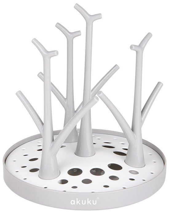 AKUKU - Baby flessenrek - Flessendroger wit one size bpa-vrij plastic - Flessenafdruiprek - Fopspenen - Vaatwasmachinebestendig - Reisaccessoires - Benodigdheden van Merkloos