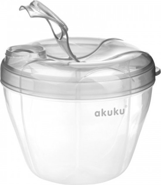 Akuku Melkpoeder Dispenser Voor 4 voedingen - Poedertoren - Babymelkpoeder bakje - grijs van Akuku
