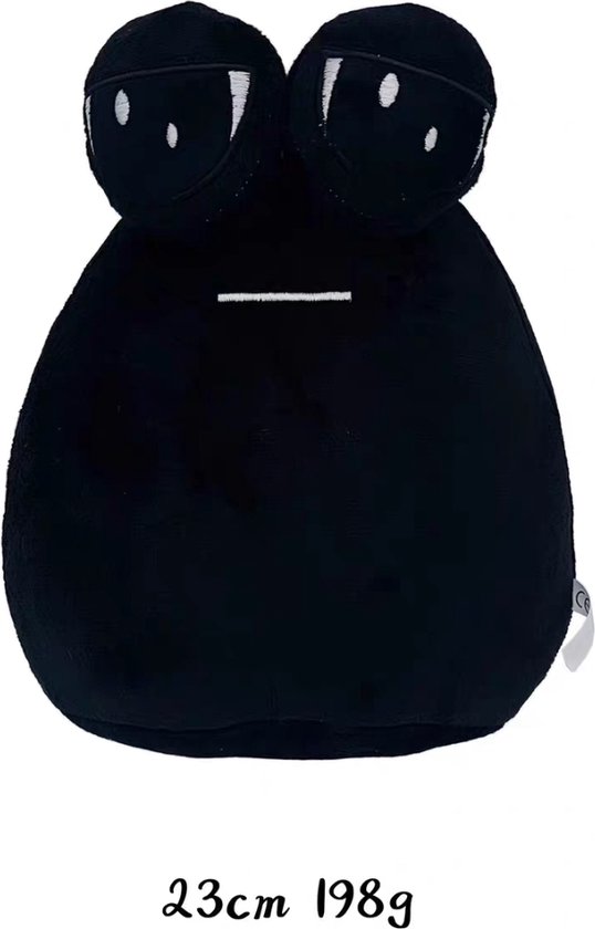 Alien Pou Knuffel - 23 cm - Kawaii Knuffel - Zielig Knuffel - Zwart - Alien Knuffel van Ali