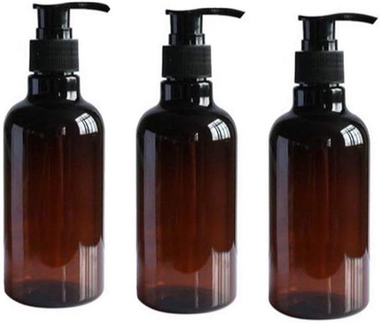 Allecta - Lege PET Plastic Pomp Flessen 250 ml - Set van 3 - Voor Shampoo, Douche Gel en Make-up