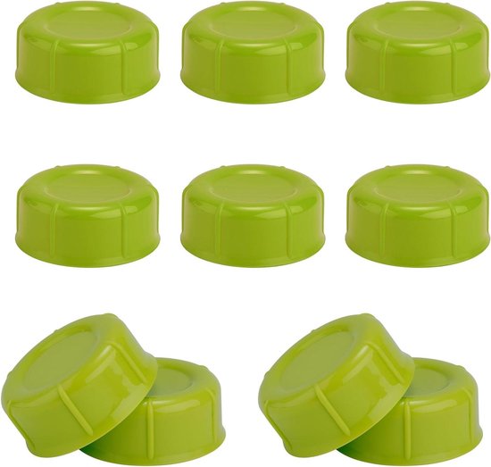 Allecta - Set van 10 smalle babyflesdoppen voor flessen, BPA-vrij - Ideaal voor Dr Brown & Medela - Handig voor reizen en opslag - Inclusief afdichtingspakking - Geschikt voor Ameda babyflesaccessoires - Groen van Allecta
