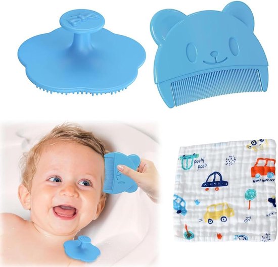Allecta - Zachte borstel en kam set voor pasgeboren baby's met melkkorsten, geschikt voor babyfeestjes van Allecta