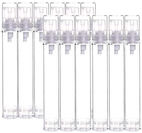 Allecto - Draagbare Pompflessen - 12 Stuks - Ideaal voor Reizen - 15 ml - Cosmetische Containers - Herbruikbaar - Geschikt voor Crèmes en Shampoo