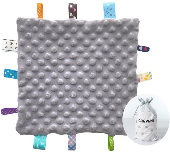Allecto - Knuffeldeken - Sensorische Troostdeken - Zacht en Veilig - Grijs - Knuffeldoekje voor Baby's - Perfect voor Baby Shower en Verjaardag