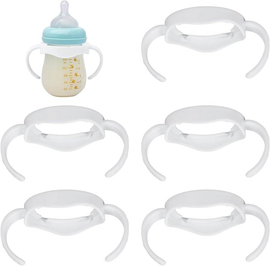 Allecto Plus - 5-delige set babyfles handgrepen - Flesaccessoires voor eenvoudige grip - Lichtgewicht kunststof handvat - Babyvoeding flesgreephouder - Geschikt voor Philips avent-flessen
