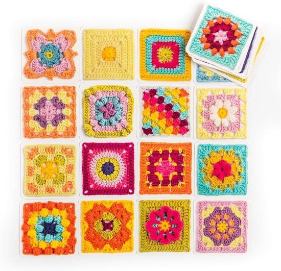 Allecto plus - 50-pack haakkaarten met mix-en-match-ontwerpen Ontdek haakkaarten met foto voor je vierkante haakprojecten van Merkloos