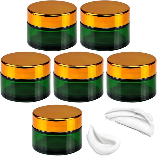 Allecto Plus - 6 stuks zalfpotjes 30 ml met deksel voor cosmetica en etherische oliën - Herbruikbare crèmehouders - Ideaal voor op reis