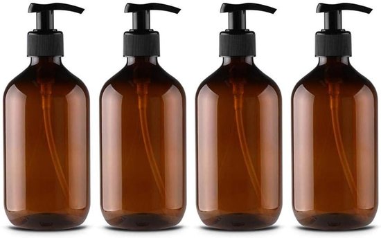 Allecto Plus - Lege 300ml Hervulbare Pompflessen voor Douche Lotions en Shampoos - Set van 4 Stuks