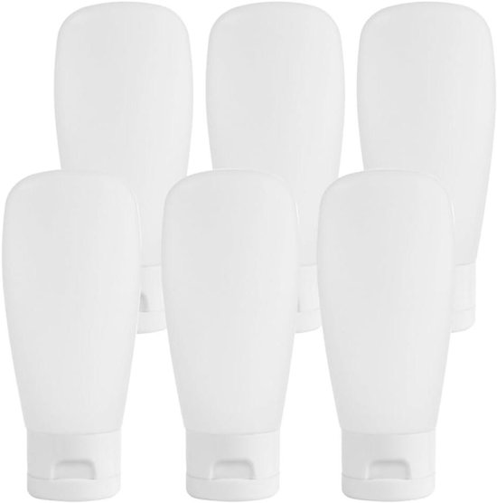 Allecto Plus - Lege Plastic Cosmetische Zachte Buizen 150ml/5oz - Reisflacon voor Facial Cleaner Shampoo Douchegel - Set van 6