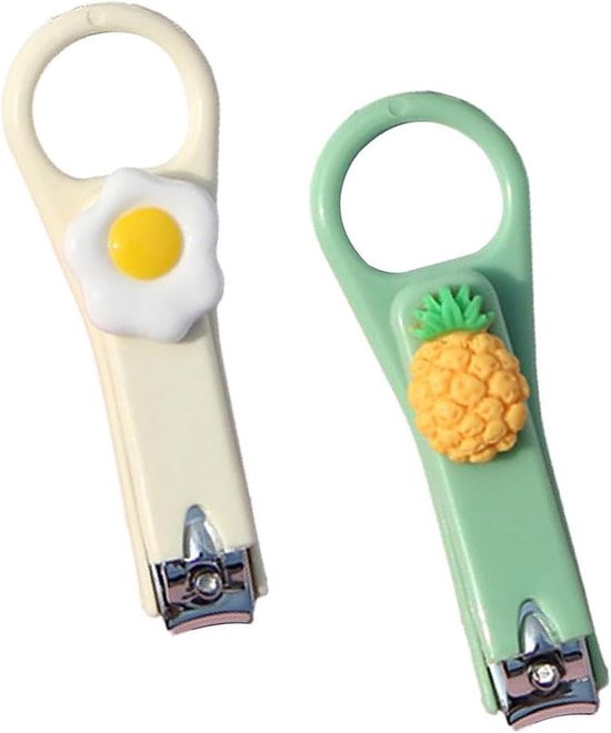 Allecto Plus - Mini nagelknipperset voor kinderen | Roestvrij staal | Veiligheidsdesign | Jongens, meisjes | Dinosaurus-stijl | Gebakken ei | Set van 2 | Nagelverzorging van Allecto