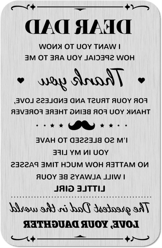 Allecto Plus - Vaderdagcadeau van dochter met liefdevolle portemonneekaart - dankjewel, lieve vader - gepersonaliseerd cadeau voor papa - afstandscadeau voor vader - liefdadigheidstaart - bedankje voor vaderdag