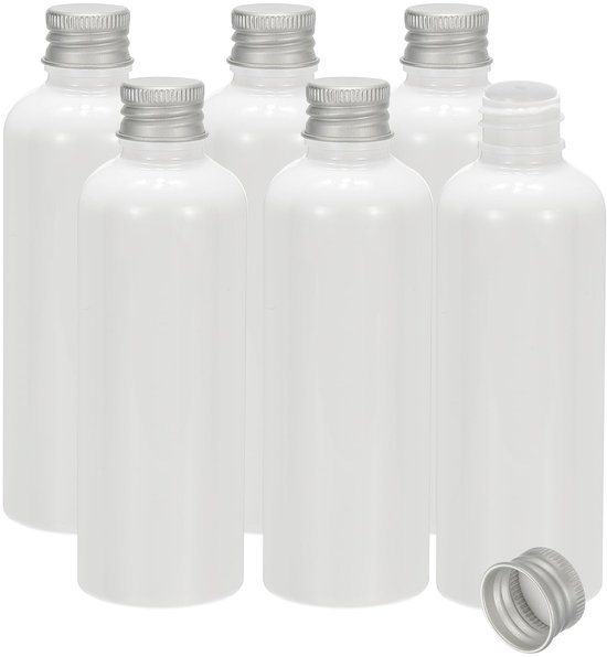 Allecto - Reisflessen - Levenslang Levensduur - Lekvrij - 6 stuks - 100ml - Ideaal voor Shampoo en Lotion - Wit van Merkloos