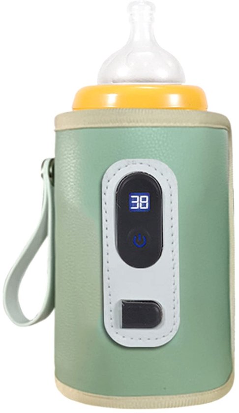Allecto - USB Flessenwarmer - Temperatuur Instelbaar - Snelle Verwarming - Groente - Draagbare Melkflesverwarmer - Voor Baby'S - Waterdicht