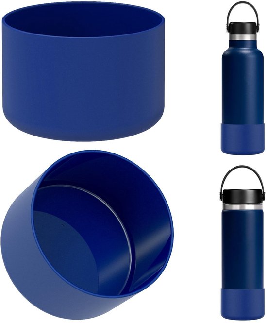 Allecto - waterfleshoezen - siliconen bodembeschermer - kobaltblauw - Hydro Flask - bescherming voor flessen - geschikt voor 12oz/14oz/16oz/18oz/20oz