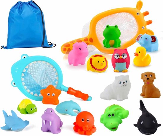 Allerion Bad Squirt Speelgoed Set – 18-delig – Bath Squirters – Zeedieren – Inclusief Netjes en Opberg Tas van Allerion