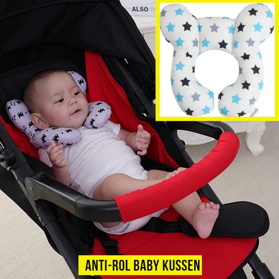 Allernieuwste Auto Anti-Rollover Baby Kussen - Correctie Anti-Excentrieke Hoofdkussen - Baby Hoofd Positionering Kussen Kids - Katoen - 25.5 x 23 cm van Allernieuwste