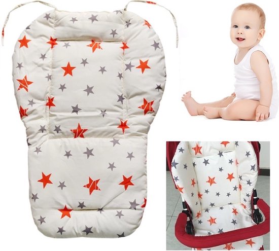 Allernieuwste Buggy Inleg Kussen Sterren - Tweezijdig bruikbaar - Kinderwagen - Kinderstoel hoes - Wasbaar van Allernieuwste