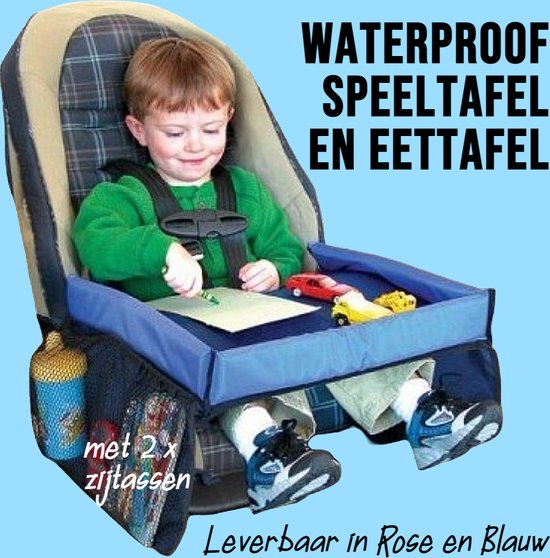 Allernieuwste.nl® Auto Speeltafel Eettafel Reistafel Kind Opvouwbaar Organizer Speel Tafel Tekentafel Voor op Reis - kleur Blauw van Allernieuwste.nl®