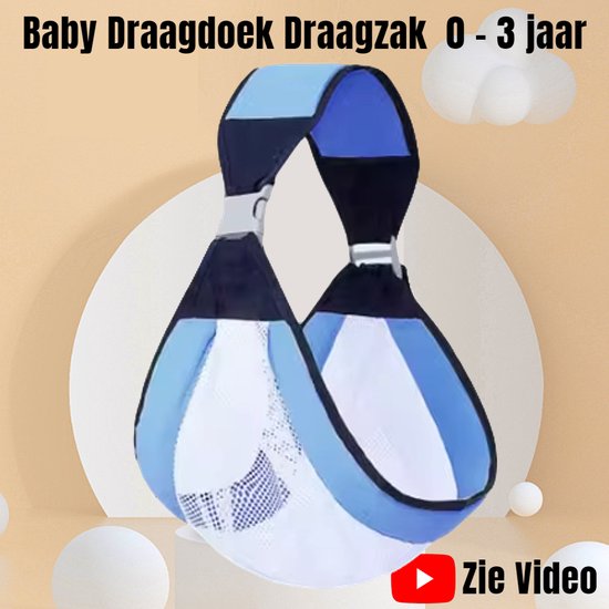 Allernieuwste.nl® Baby Draagzak Draagdoek Babydrager BLAUW - 0 to 3 jaar - Ergonomische Veilige Buikdrager Baby Drager Babydraagzak - Blauw %%