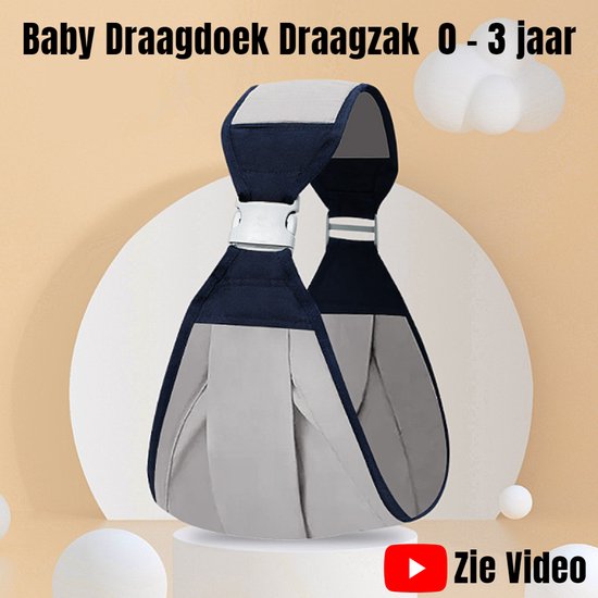 Allernieuwste.nl® Baby Draagzak Draagdoek Babydrager GRIJS - 0 to 3 jaar - Ergonomische Veilige Buikdrager Baby Drager Babydraagzak - Grijs van Merkloos