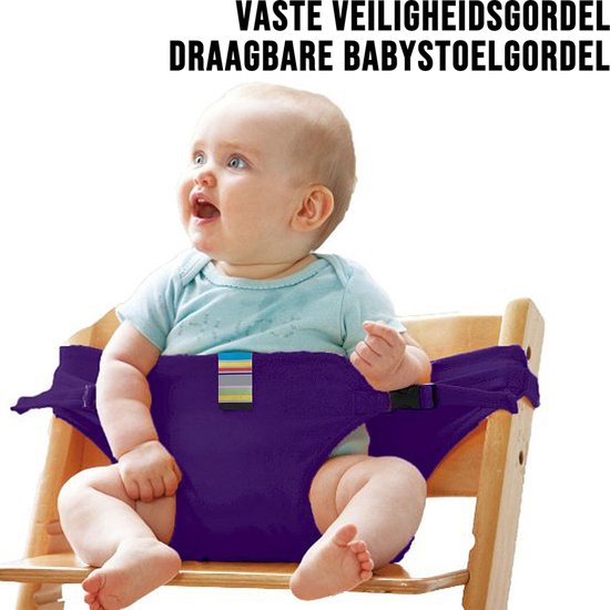 Allernieuwste.nl® Draagbare Babystoelgordel Paars - Veilig, Opvouwbaar en Comfortabel voor Onderweg van Allernieuwste.nl®