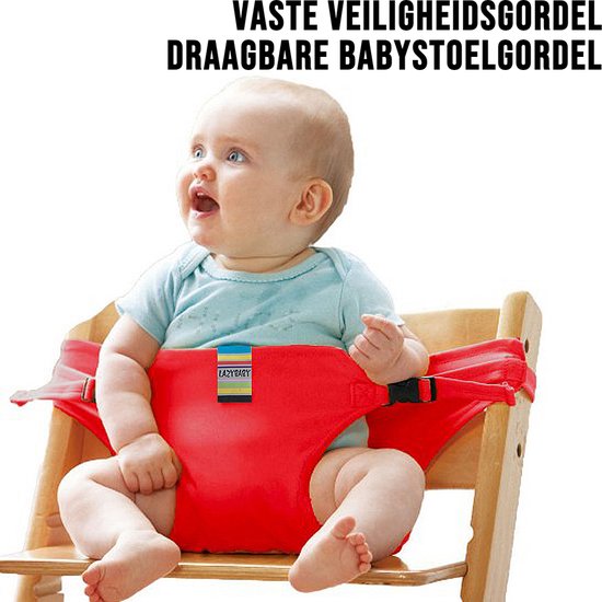 Allernieuwste.nl® Draagbare Babystoelgordel Rood - Veilig, Opvouwbaar en Comfortabel voor Onderweg van Allernieuwste.nl